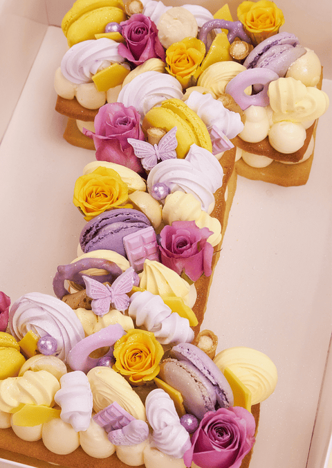 Yellow & Lavender - Letter Cake