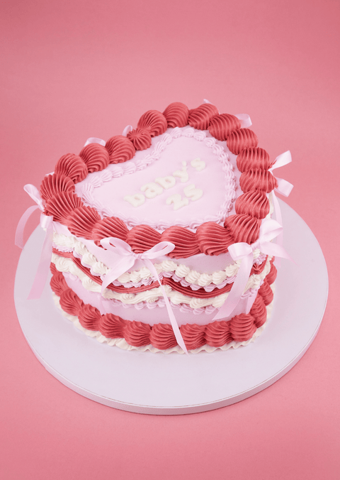Hot Pink Deluxe Heart Cake
